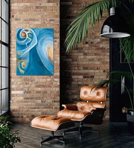 Squall Abstract artwork decorating a cozy nook
